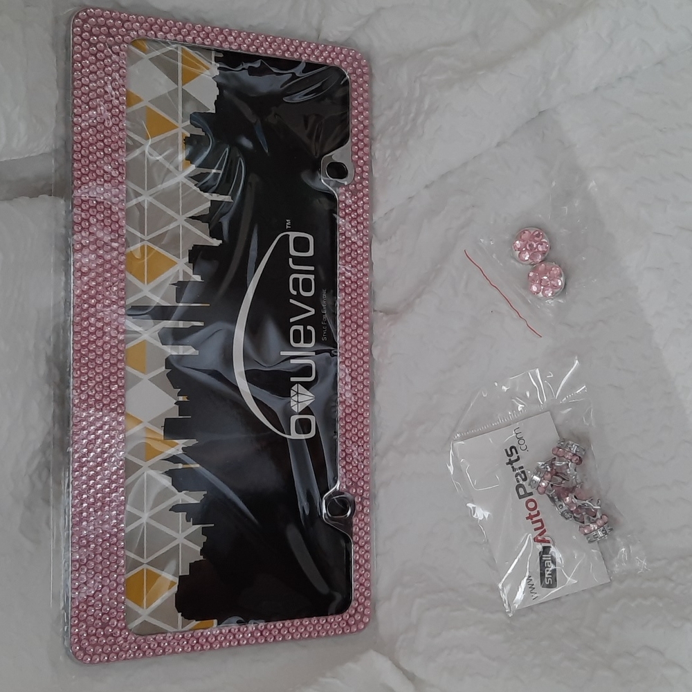 Pretty in  pink Car tire caps/license plate